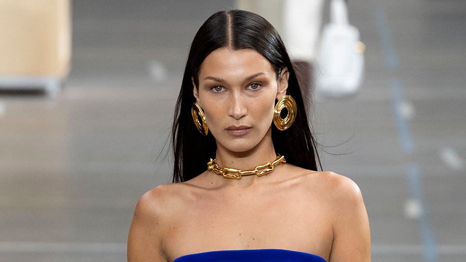 Bella Hadid Should Be Required To Wear This Blue Mini Dress Every Damn Day